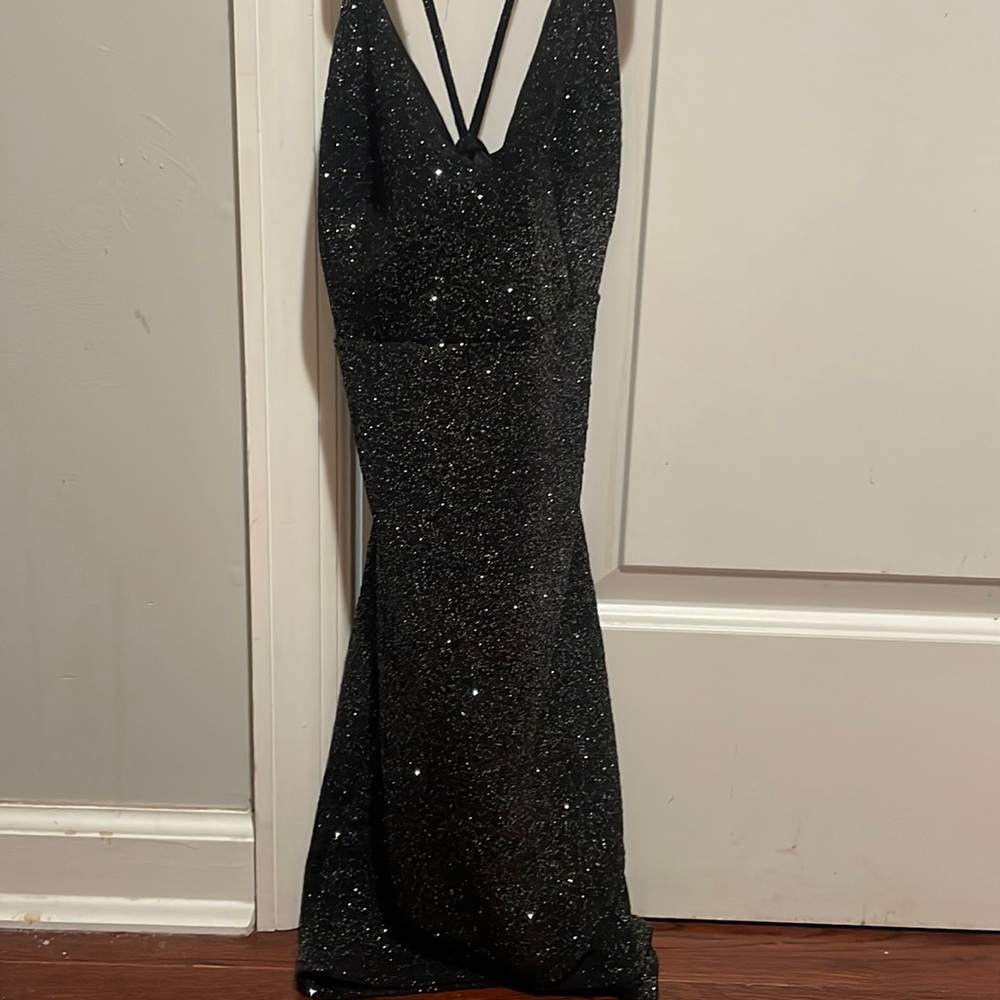 Cocktail black and sparkly sexy dress